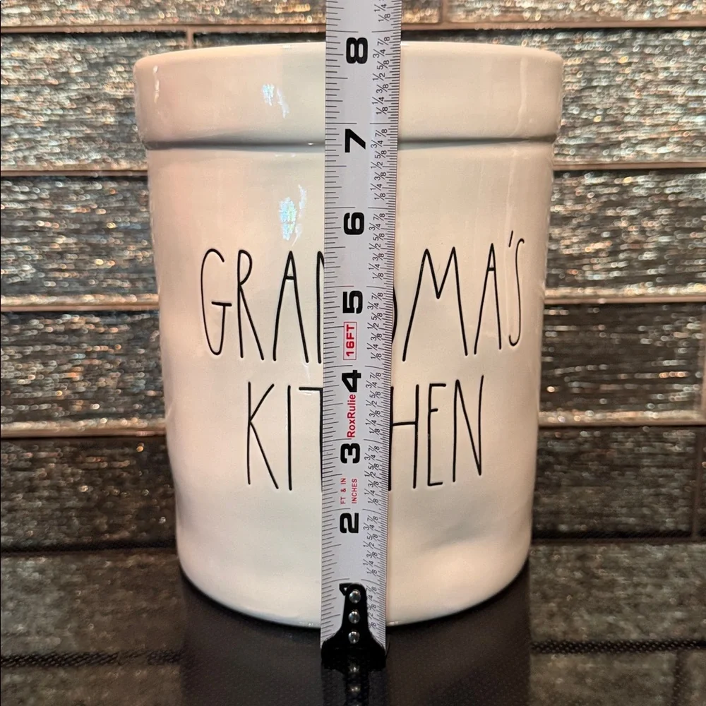 Rae Dunn 'Grandma's Kitchen' Utensil Holder Large Crock Jar Ceramic Pottery